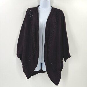 Lane Bryant Cardigan 22/24 Purple Cocoon Sweater Open Front‎ Dolman Sleeve Knit